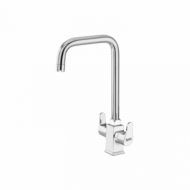 51222 Centre Hole Sink Mixer Long Extended Swan Neck