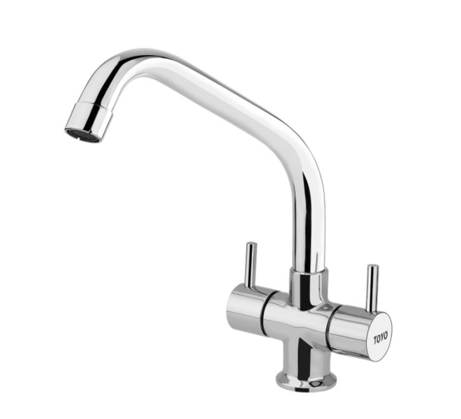 TOYO-RU-51322 Centre Hole Sink Mixer Long Extended Swan Neck